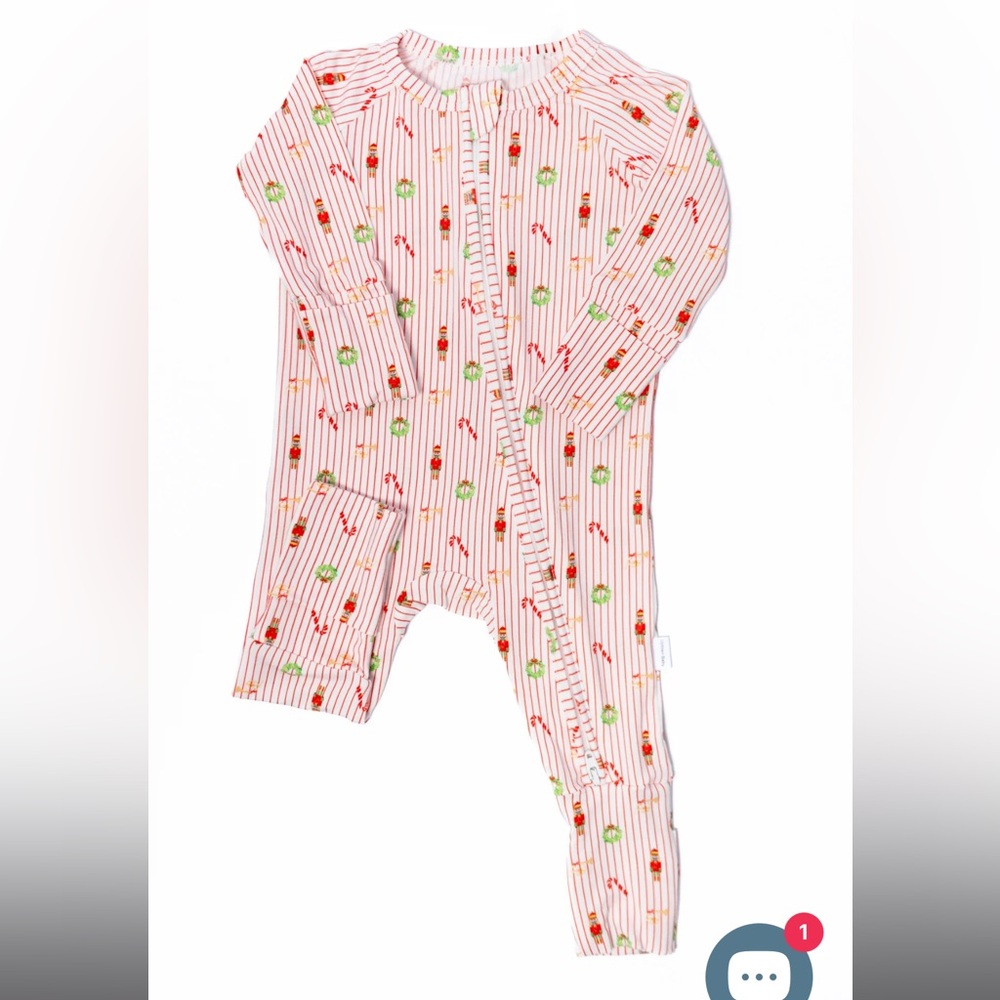 Uptown Baby Bamboo Christmas Holiday Nutcracker Print Stripe Convertible Pajamas